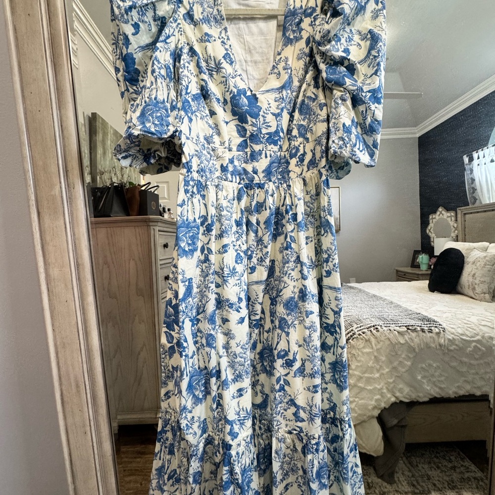 Blue Woodland Floral Lindley Dress from Tuckernuck